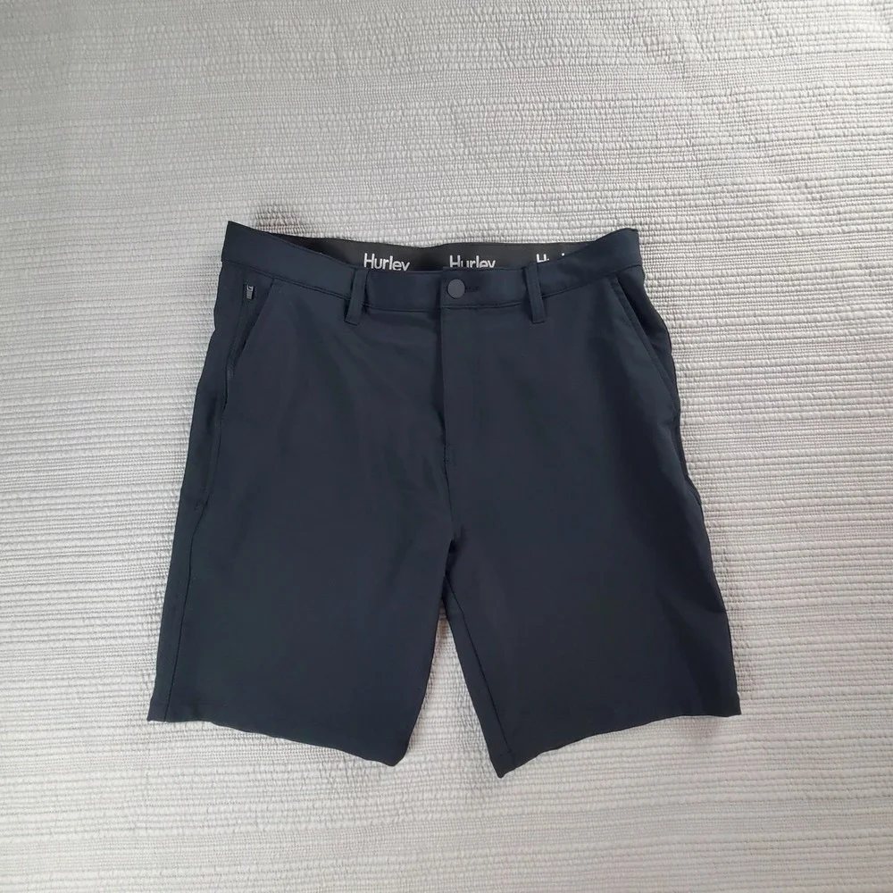 Hurley Mens Hybrid Shorts Size 34 Charcoal Gray Zipper Pockets HMS25-17550